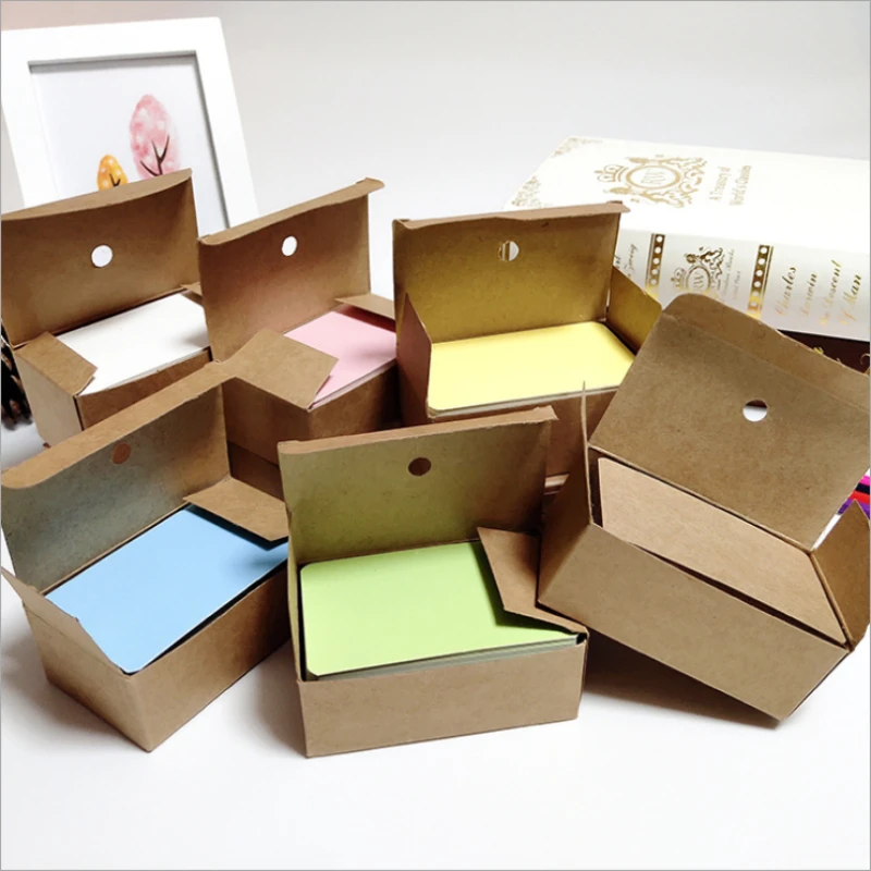 100pcs/box Kraft Paper Card Color Blank Business Card Message Thank You Card Writing Card Label Bookmark Learning Card