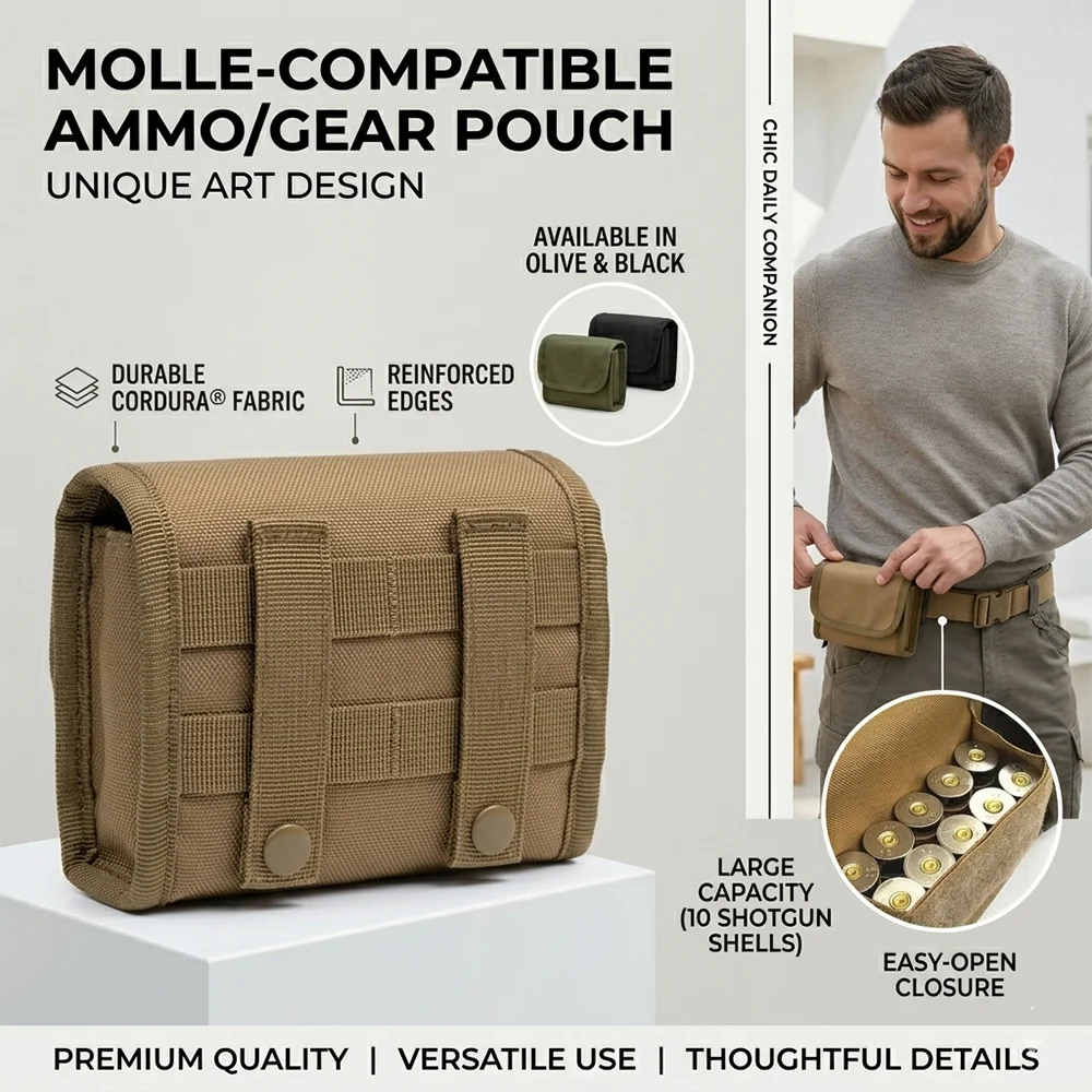 

10 Grids Ammo Pouch Tactical Waist Bag10 Rounds Shot Bags Outdoor ShootingMulti-functional Mini EDc Mag MolleNylon Pouch