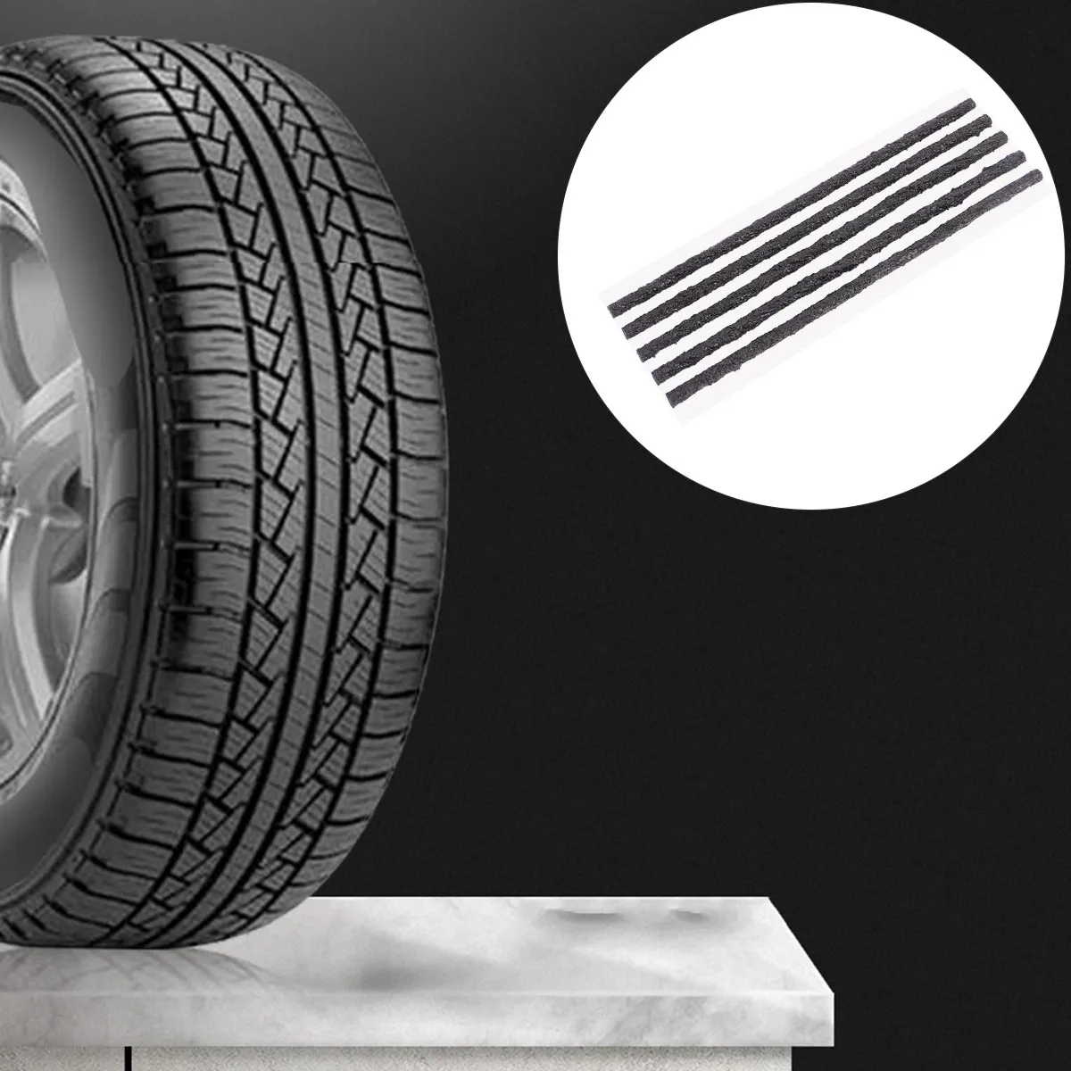 

50Pcs Car Tire Repair String Weather Resistant Butyl Rubber Plug for Tubeless Tyres Tire Repair String