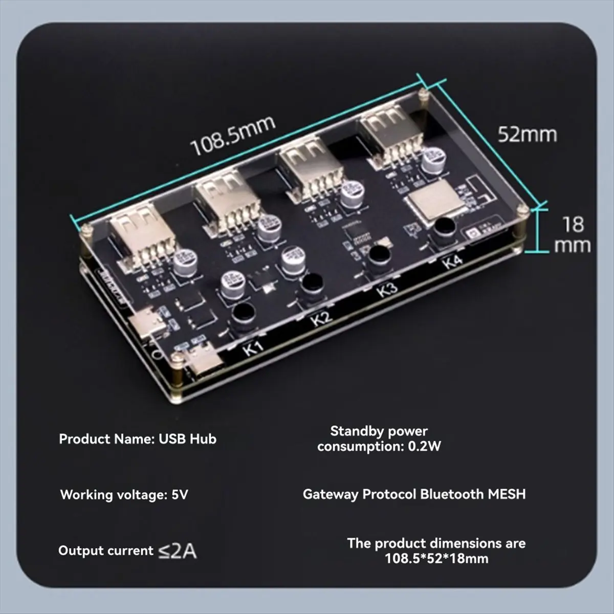 dt1892-monbluetooth-usb-hub-4-way-smart-switch-timer-voice-control-converter-usb-hub-4-way-wifi-requires-gateway