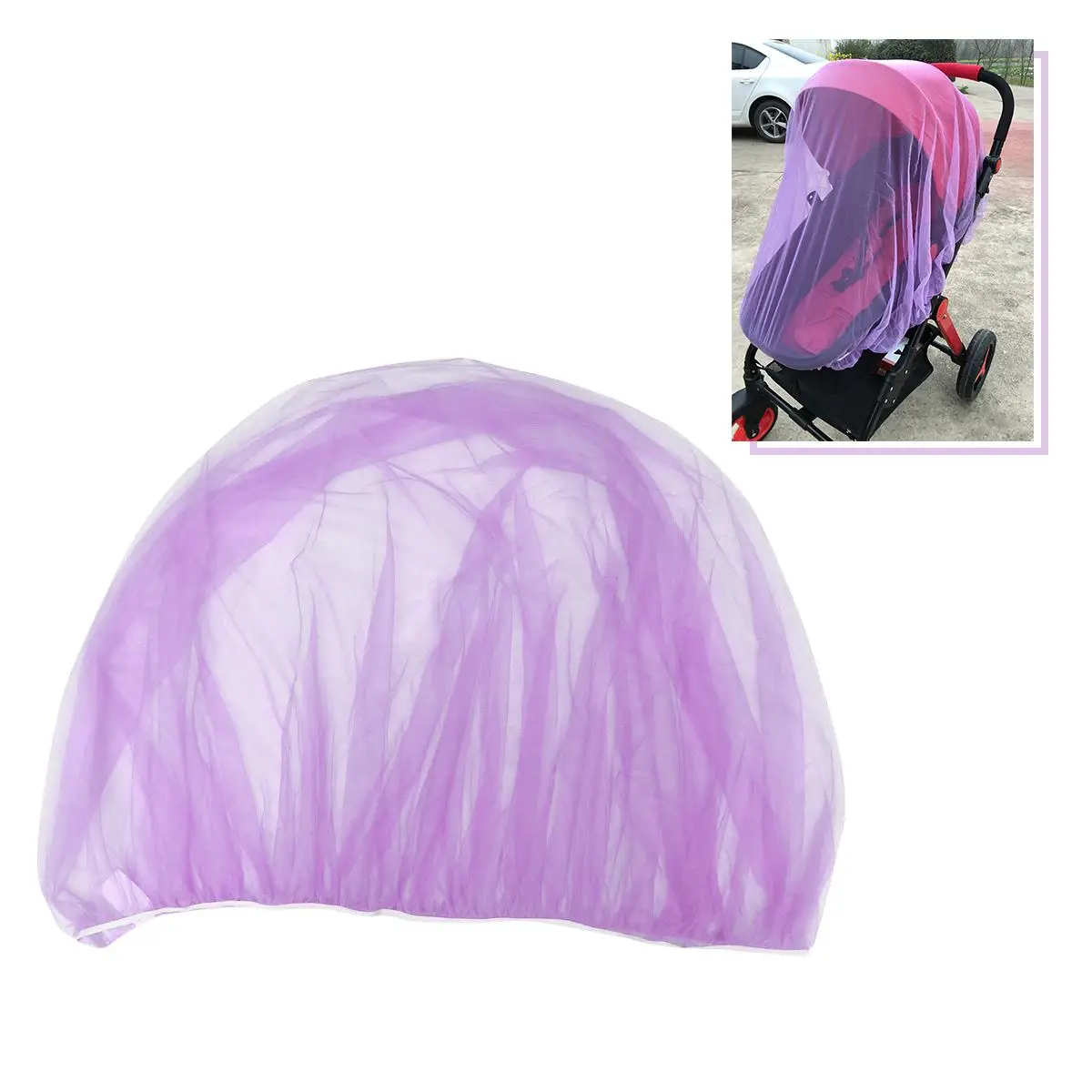 Mosquito Net Universal for Stroller Cradle Mesh Strollers Purple