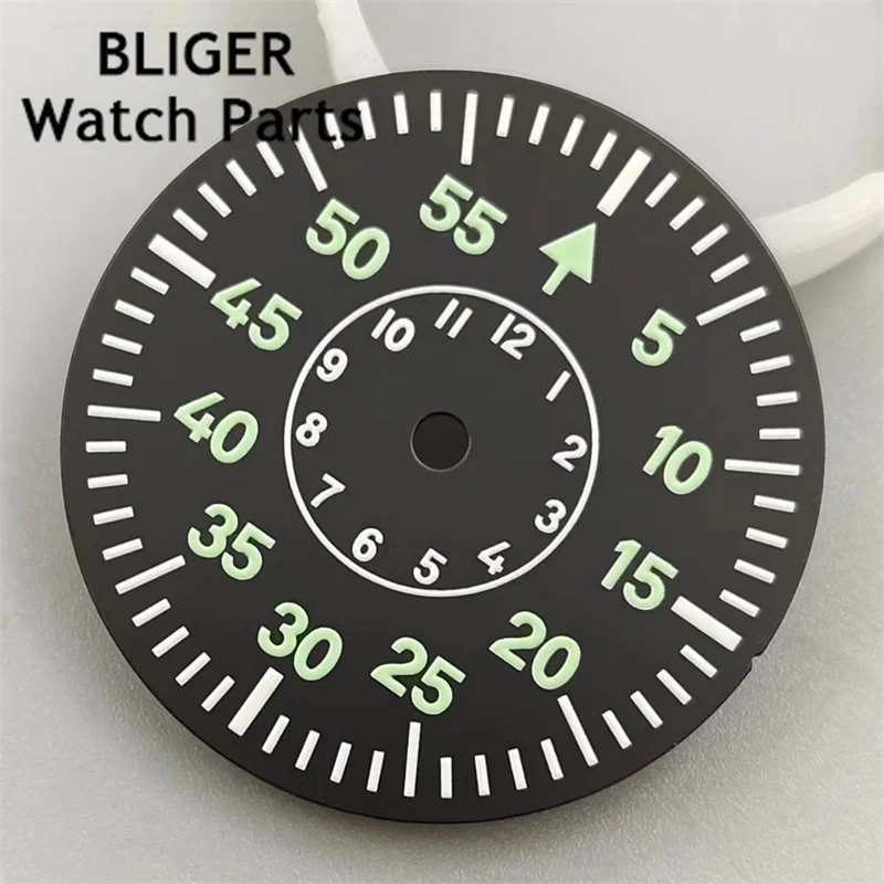 BLIGER 29mm C3 Green Luminous Black Pilot dial NH35 NH36 NH38 NH34 ETA2824 2836 PT5000 Miyota 8215 DG 2813 Movement