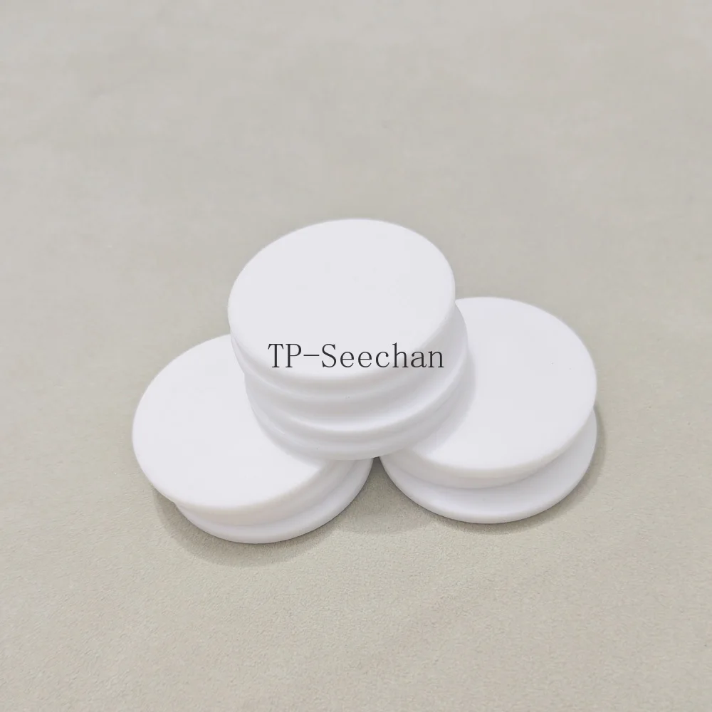 White PTFE Round Gasket Plate PTFE Sheet High Temperature Resistant Plastic PTFE Solid Circular Plate Thickness 2/3/4/5/6/8~20mm
