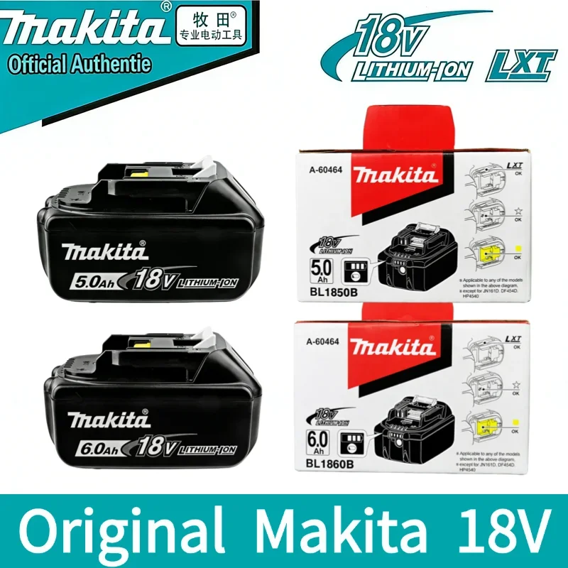 

100% оригинальный аккумулятор Makita 18В 6.0Ач 5.0Ач, перезаряжаемый аккумулятор для электроинструментов Makita BL1840 BL1830B BL1830B, зарядное устройство 18В.