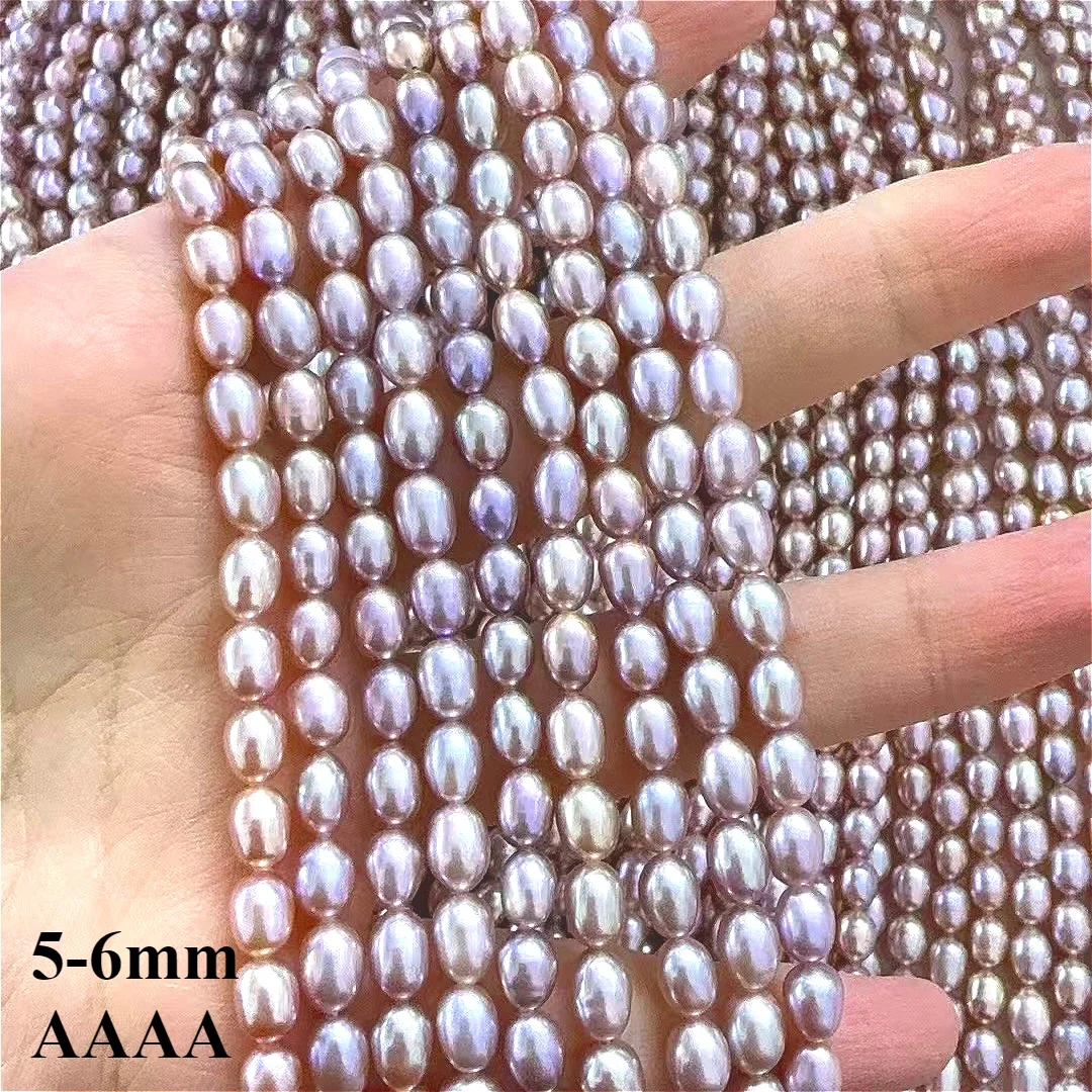 

5-6mm4A Natural Freshwater Purple Pearl Rice Isolated Loose Bead Women Exquisite Women Jewelry DIY Necklace Bracelet Accessories