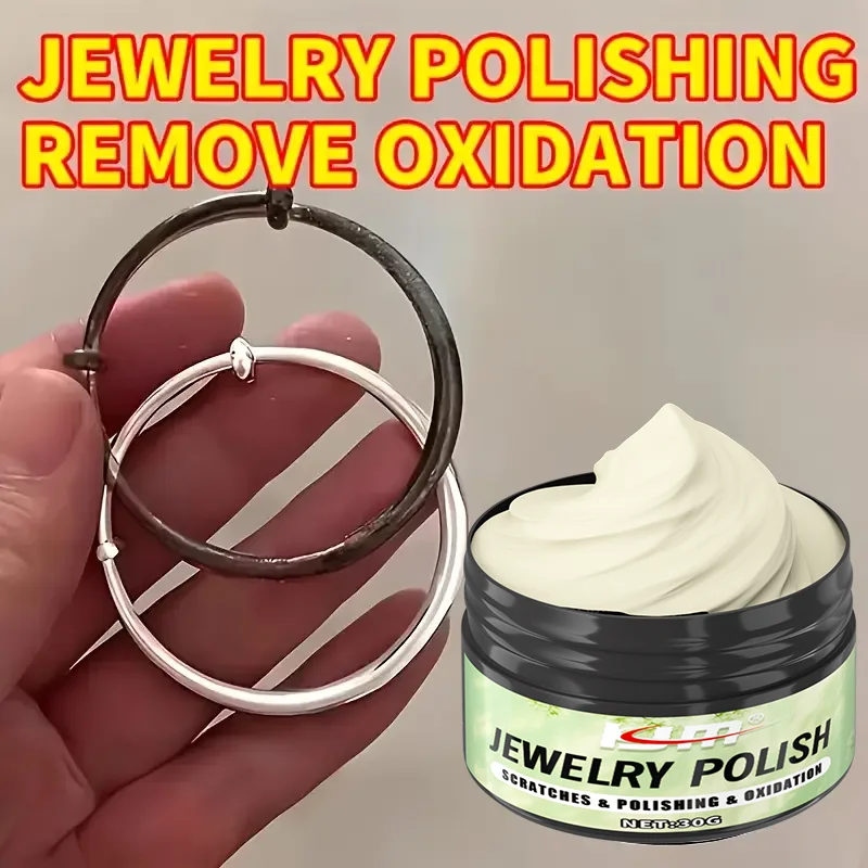 KJM 30g Jewelry Polish Cream Instant Tarnish Remover for Gold Silver Diamonds Watches - All Metal Jewelry Cleaning Solution