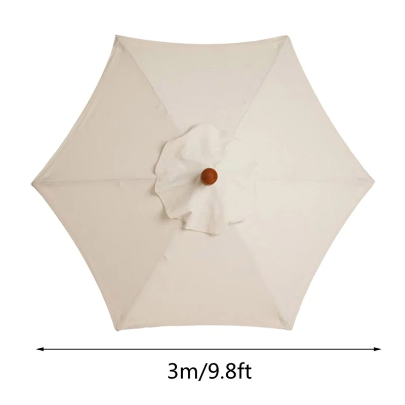 3M Parasol Replacement Cloth Without Stand Parasol Umbrella Cover Waterproof Sunshade Cloth Canopy Patio Garden Cover