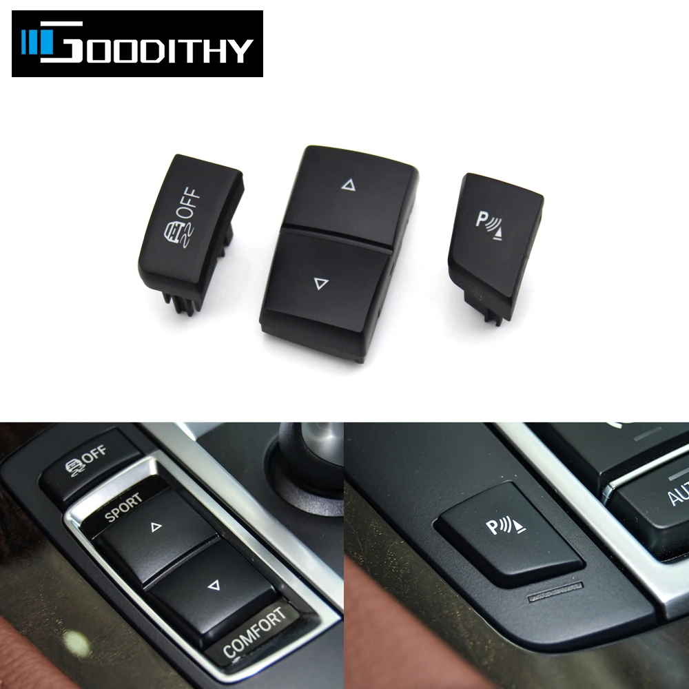 

LHD RHD Car Console Antislip Switch Sport Buttons Radar Sensor Key Cover For BMW 5 6 X3 X4 Series F10 F11 F06 F12 F25 F26 520i