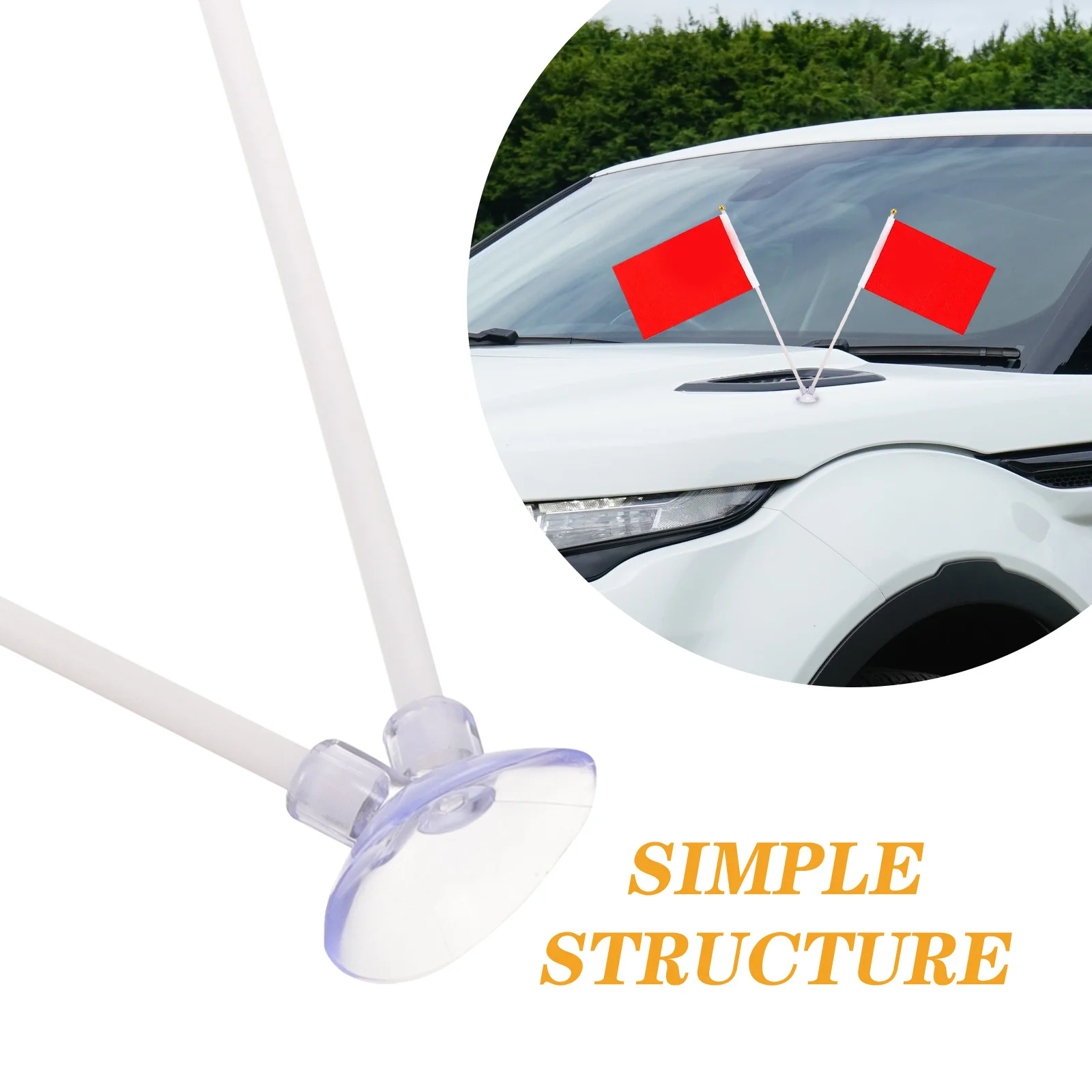 

6Pcs Car Flagpole Holder Suction Mount Plastic Bracket Windproof Flagpole Stand Car Flag Mounting Base Flag Pole Holder