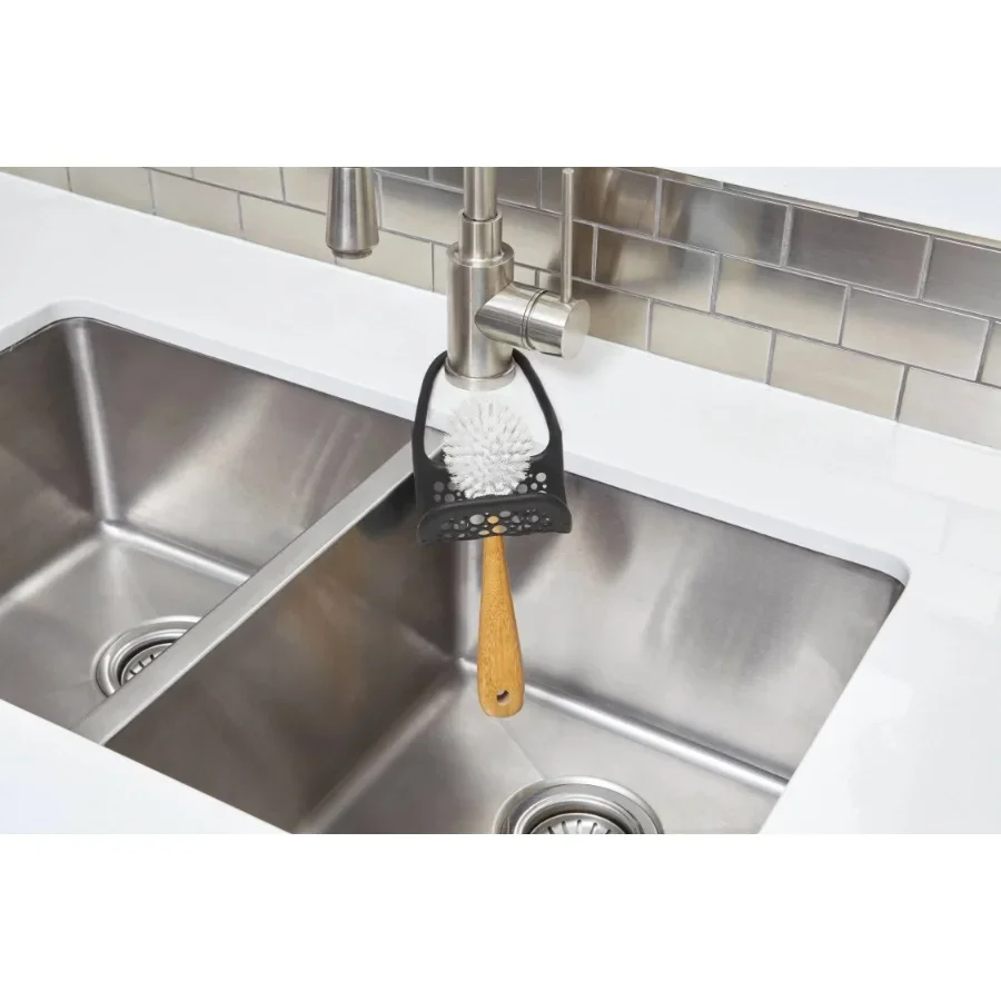 (6 عبوات) علبة حوض مرنة، فتحة مفتوحة، بلاستيك، أسود