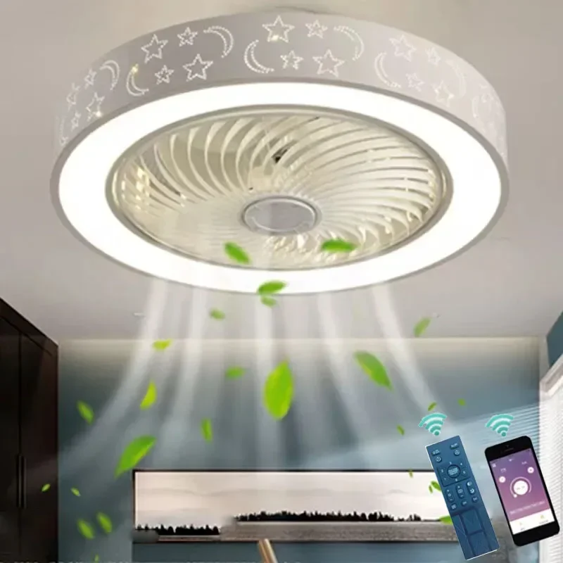 50 CM Ceiling Fans with Lights 6 Speeds APP+Remote Control Iron Fan Light Led 3 Color Dimmable Bedroom Living Room Fan Lamp