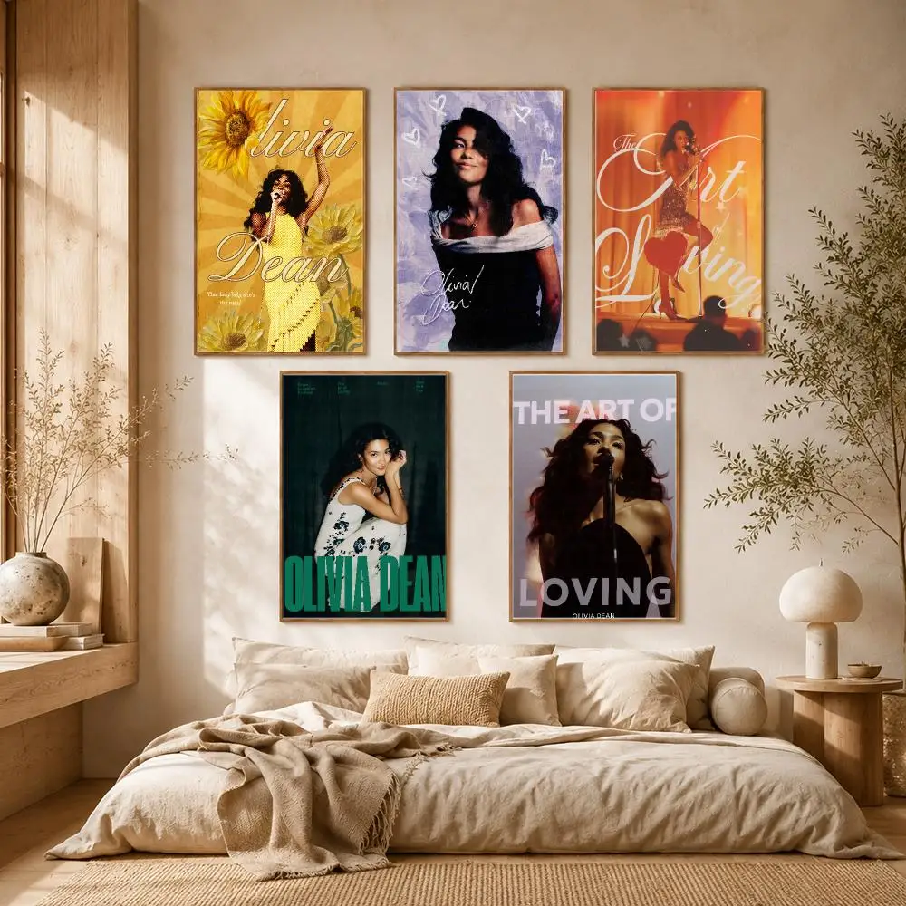Olivia Dean Singer Modern Soul Poster Self-adhesive Advanced Aesthetic Printing Paper Wall Art for Living Room Home Decor