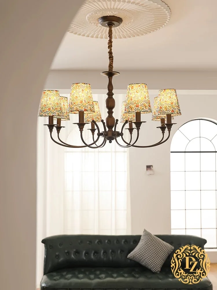 ثريا على الطراز الشمالي بسيطة للحديقة وغرفة المعيشة وغرفة النوم على الطراز الأوروبي مزيج من القماش ثريا البحر الأبيض المتوسط