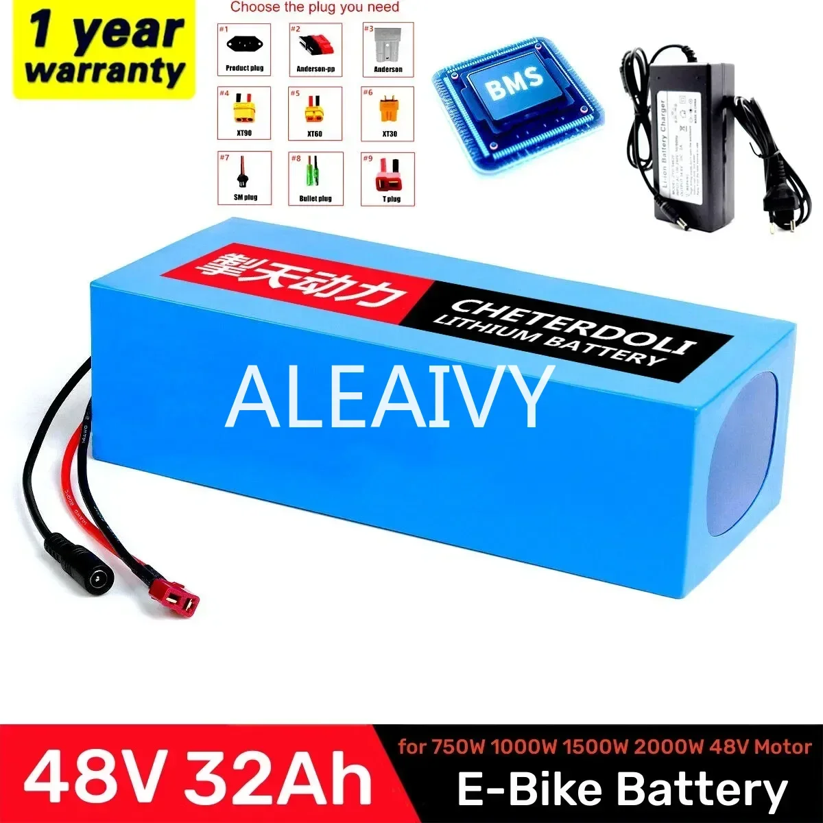 

Cheterdoli 48V 32ah 1500W electric bike battery 48V 20ah 24ah 18ah 15ah 18650 lithium batteries for 54.6v750W 1000W ebike motor