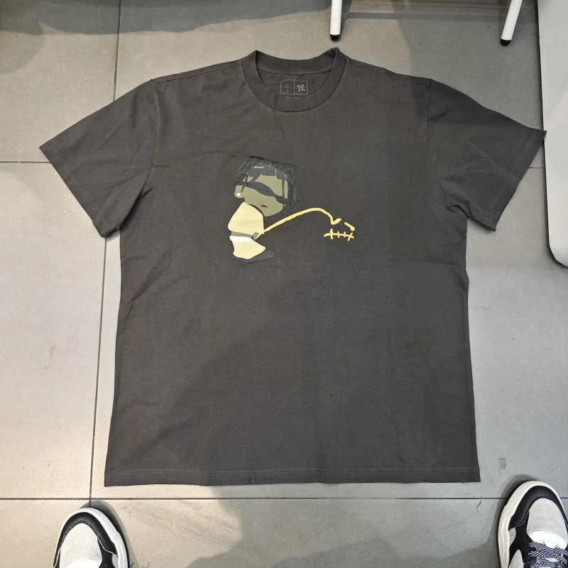 

Мужская уличная футболка с рисунком кактуса в стиле ретро, винтажная футболка в стиле хип-хоп с мультяшным принтом, большой повседневный хлопковый топ