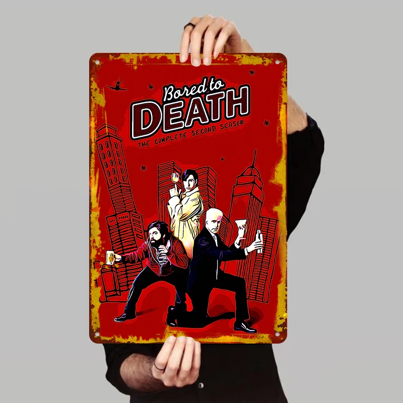 Bored to Death The Complete Second Season Retro Metal Tin Sign TV Series Poster Home Decor