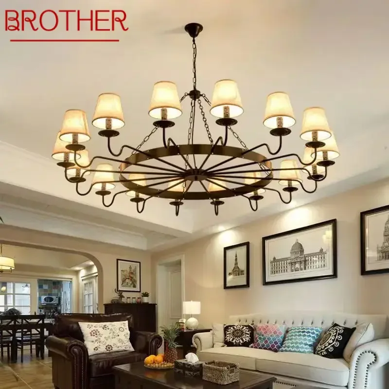 BROTHER American Retro Pendent Lamp Industrial Wind Living Room Restaurant Homestay Loft Clothing Store Cafe Bar Box Chandelier