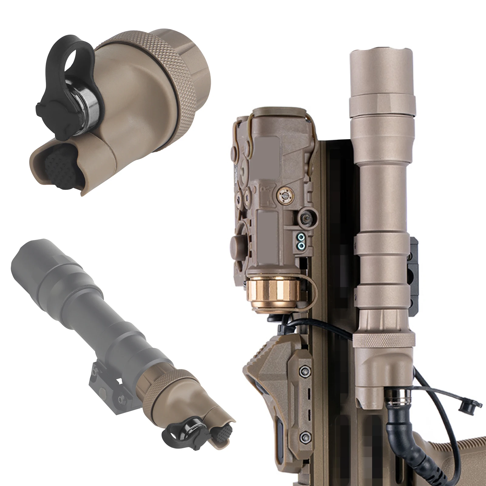 Dual Function Tail Cap Switch for SureFire Light Handheld Flashlight Remote Wire Control Button Alloy Lightweight