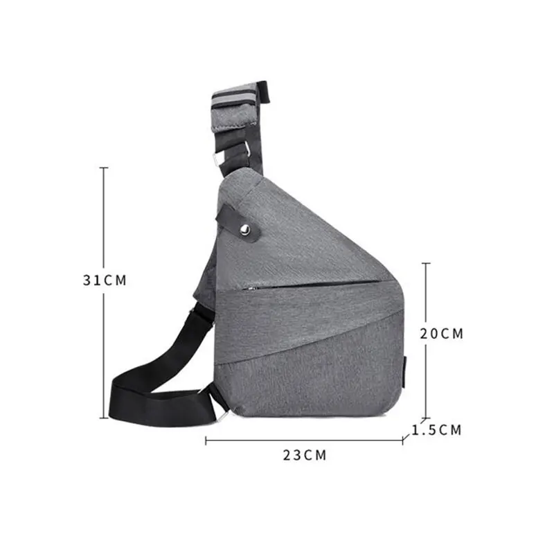 Outdoor Mens Chest Bag Casual Riding Anti-Theft Shoulder Bag Waterproof Anti-Splash Crossbody Messenger Phone Bag