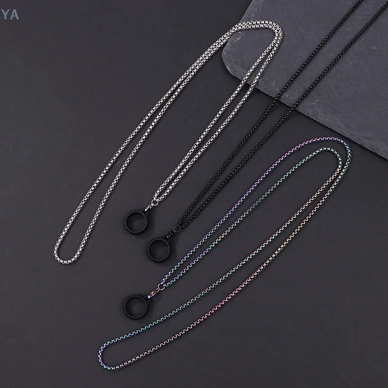 [YA]Anti-Lost Pen Lanyard Anti-drop Portable Metal Chain Necklace Lanyard Metal Lanyard Sling Snake Bone Chain With Rubble Ring view 4