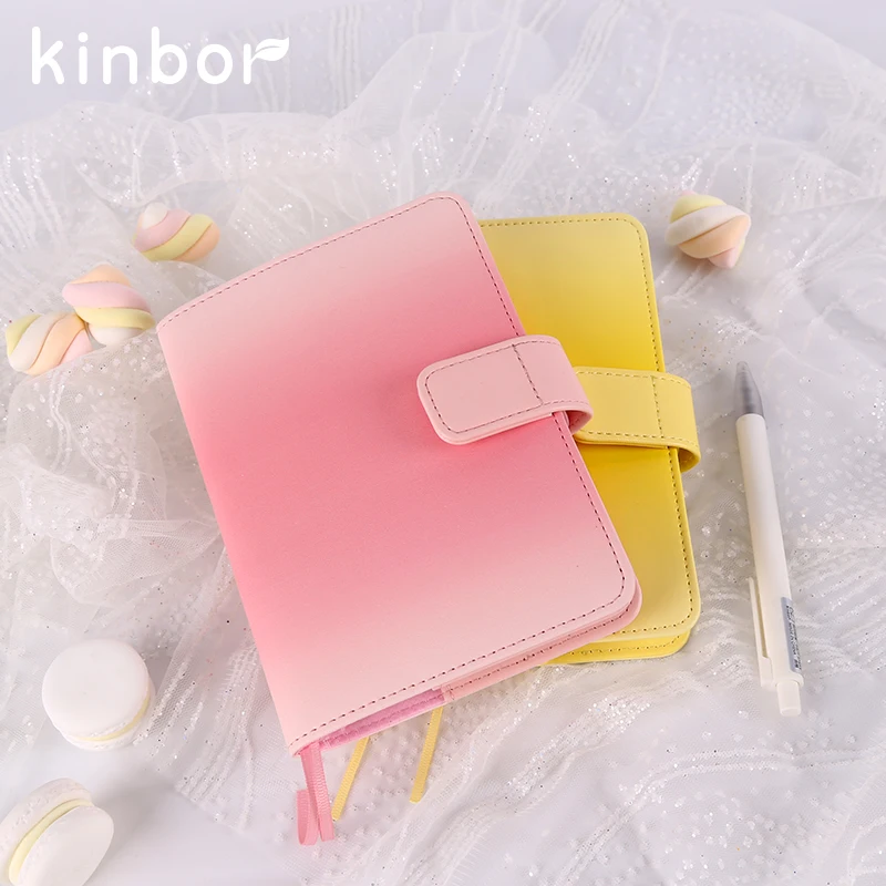 كينبور الجبن التدرج اللون A6 دفتر PU لطيف سجل كتاب رائعة متقدمة اليد كتاب يوميات Todolist Gfit للمدرسة مكتب