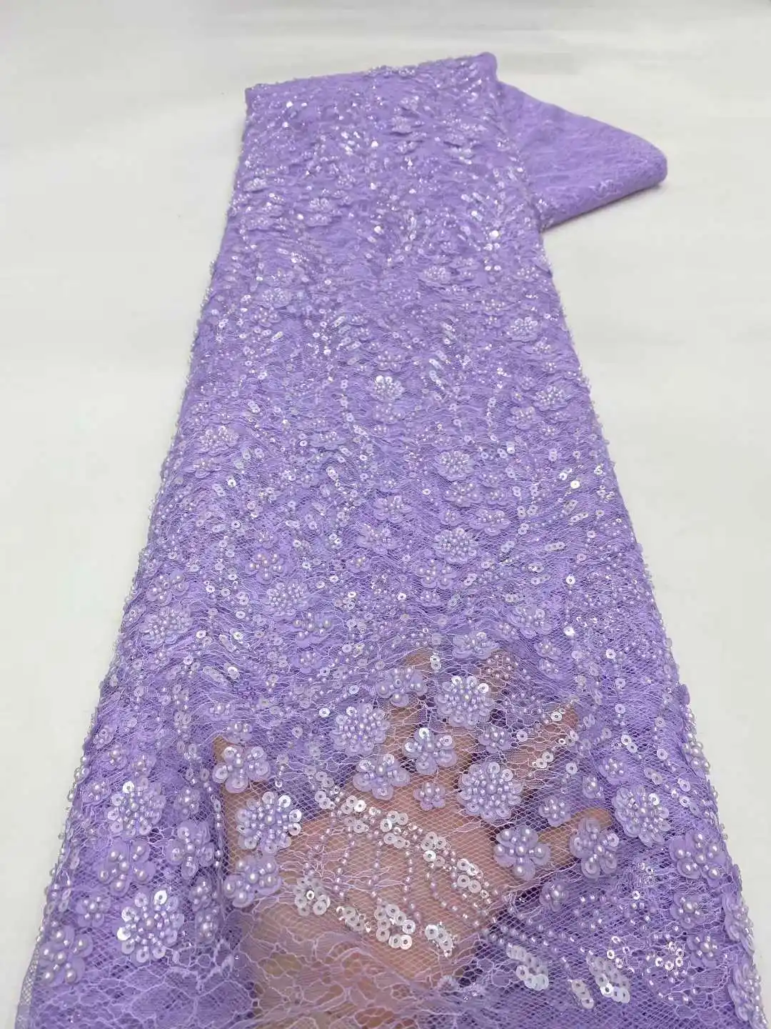 

Лидер продаж, новая тюлевая кружевная ткань с бусинами и блестками, 2024, африканская, нигерийская, французская, для элитного свадебного платья для шитья невесты