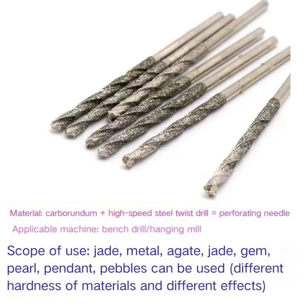 Diamond Coated Tipped Tip Twist Drill Bit for Glass Jewelry Stone Tile 0.8mm 1mm 1.2mm 1.5mm 1.8mm 2mm 2.5mm