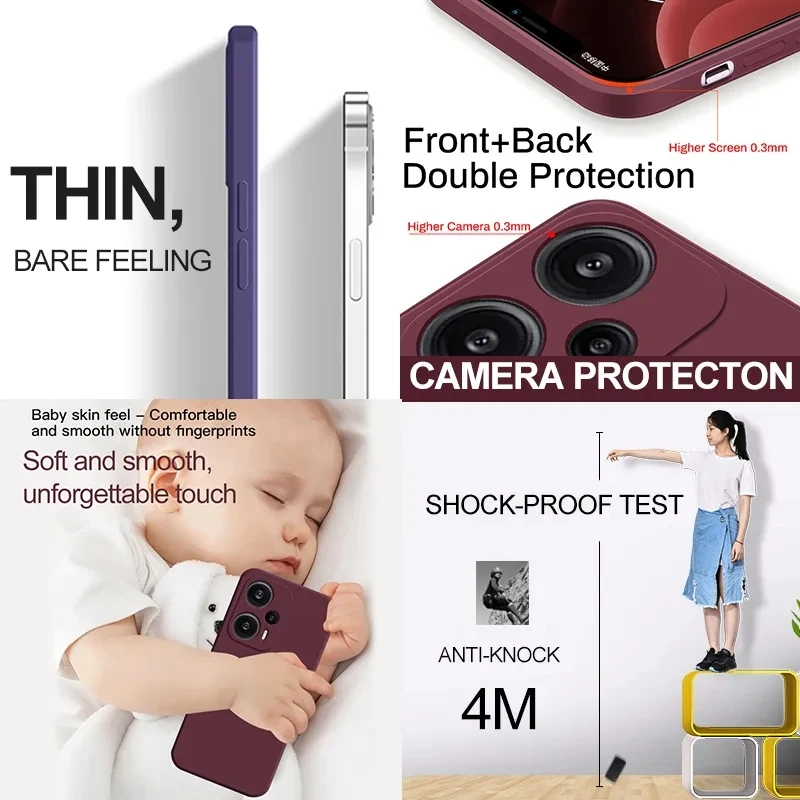 حافظة Poco F5 PocoF5 حافظة أصلية من السيليكون السائل لهاتف Xiaomi Poco F5 F 5 PocoF5 Pro F5Pro غطاء ناعم مقاوم للصدمات Poco F5