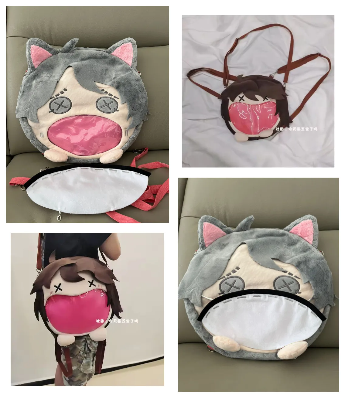 Luca Balsa Prisoner Aesop Carl Embalmer Identity V Anime Short plush Backpack Pain Pack Shoulder Bag Crossbody Bag Cosmetic Bags