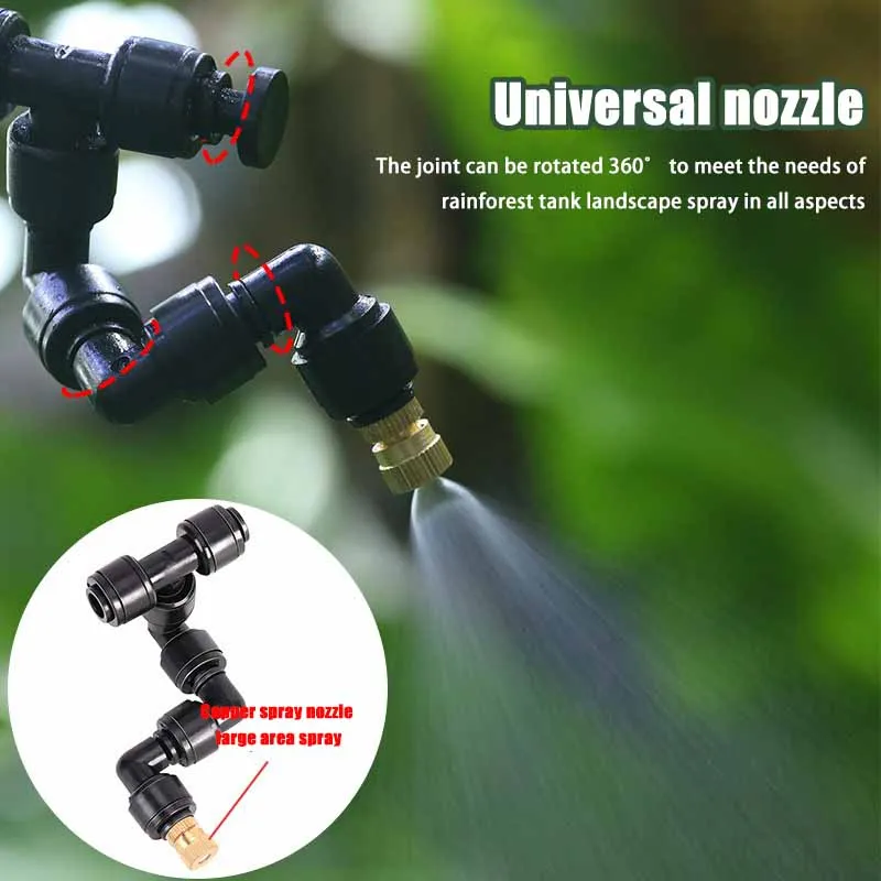 Dual Pump Timing Rainforest Mist Sprayer Kit, Automatic Irrigation Timer Reptile Terrarium Humidifier Spray System