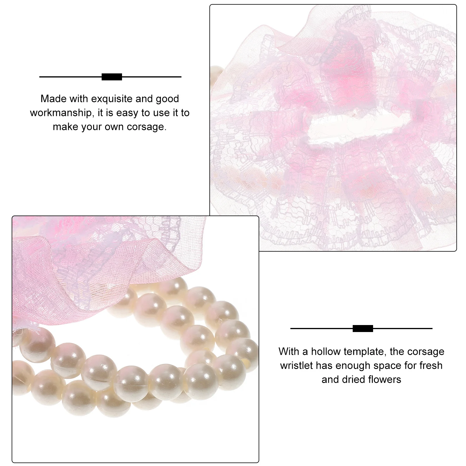 

10 Pcs Bridal Hand Flower Decoration Pearl Bracelet Corsage Wristlet Bands Wedding Accessories Bracelets Lace Bride