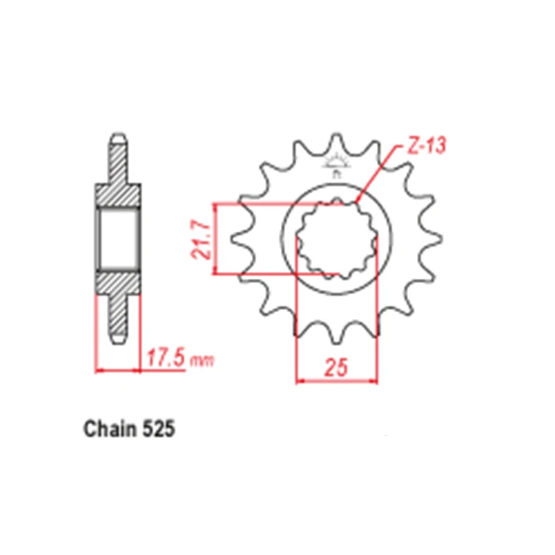 OZOEMPT 525-16T Motorcycle Front Sprocket Apply to CB500 Cup  99 CBF500PC39 04-08 CBF500 ABSPC39 04-08