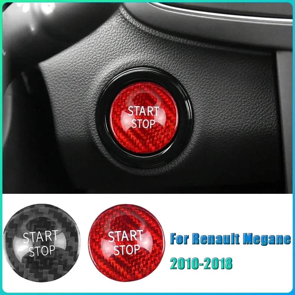 

For Renault Megane Car Engine Start Stop Button Cover Genuine Carbon Fiber Sticker 2010 2011 2012 2013 2014 2015 2016 2017 2018