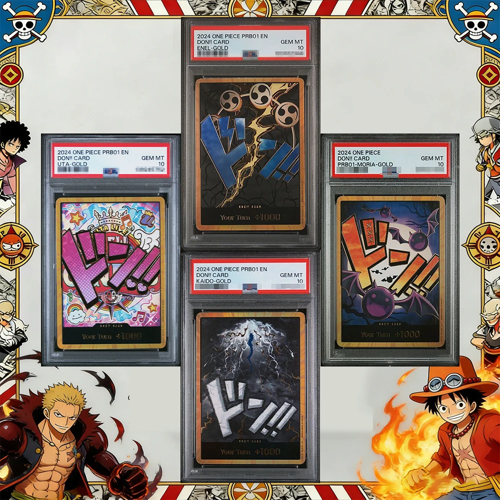 

Anime OPCG Proxy Collectible Cards Don!! 2024 Enel Uta Moria Kaido Gold Premium Graded Collectible Cards GMT 10 Holographic Gift