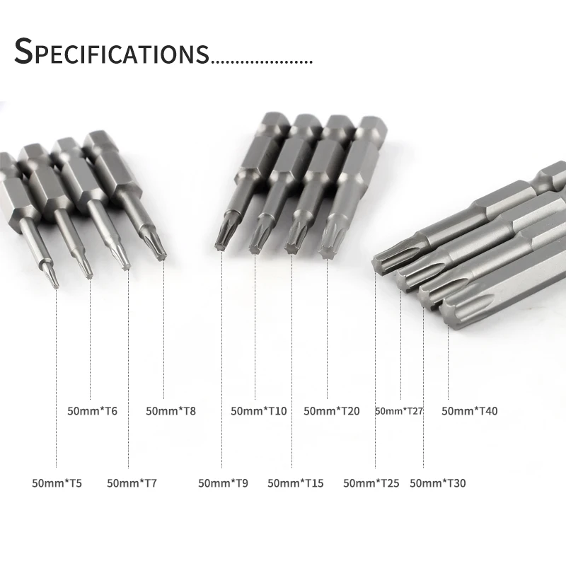 10/12pcs Plum Blossom Screwdriver Head 50mm Long S2 Hexagonal Handle Screwdriver Screwdriver Bit Electric Tool Drill Set