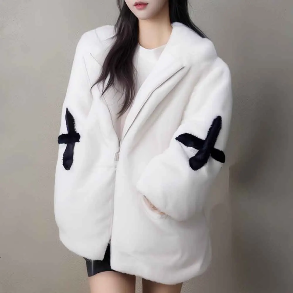 

2025 зимняя новая мужская куртка с длинными рукавами из искусственной норки, американская ретро-мода, модный свободный повседневный нишевый мужской топ High Street