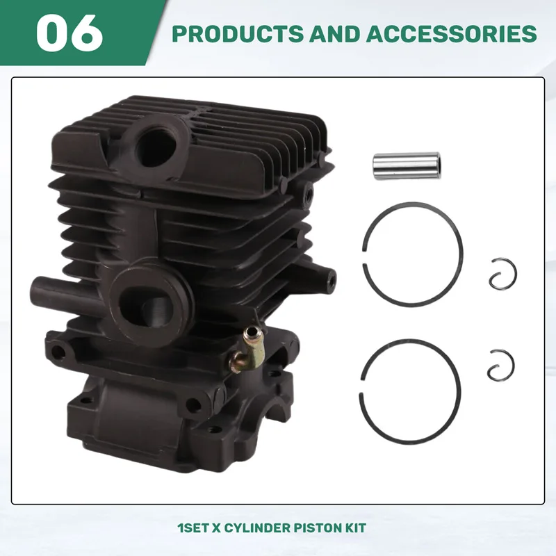 Y50A Cylinder Piston Kit for MS192, MS192T, MS192TC, MS192TC-E, Chainsaw Accessories, Replacement, Metal, 1137 020 1202