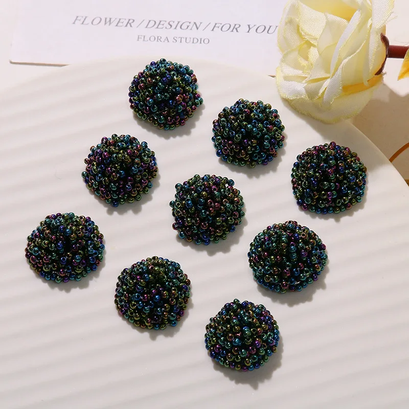 Shoe Clip 1 Piece Retro Iridescent Glass Bead Flower Cluster Boho Chic Lightweight Versatile DIY Embellishment for Jelly Clear