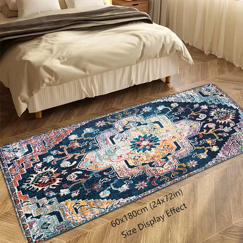 Persian Floor Mat Non-slip Foot Rug for Entryway BoHo Style Hallway Carpet Kitchen Water Absorbed Rugs Bedside Mats Home Decor