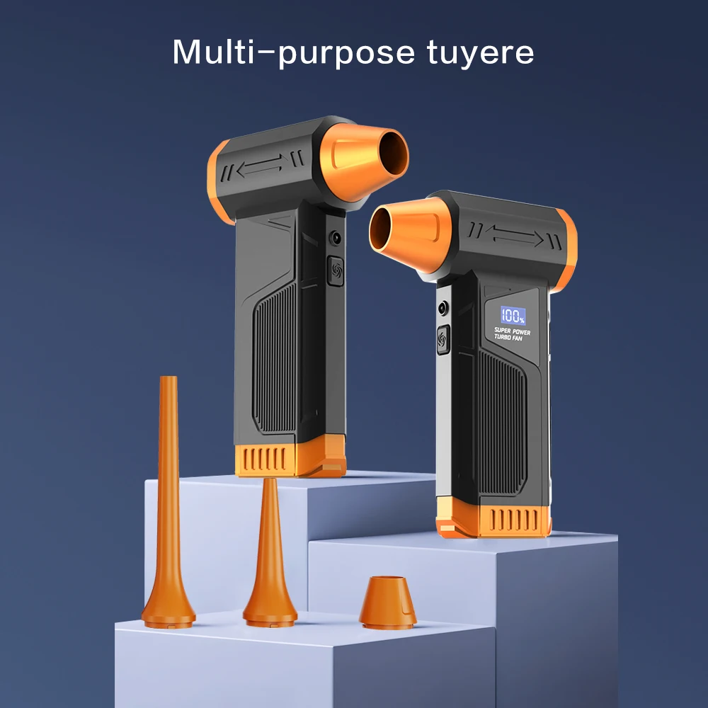 

990000RPM Jet Blower 160g Wind Pressure High Power Turbo Fan LED Lighting Screen Display Brushless Air Blower 8000mAh Battery