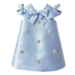 Summer ALine Girls Bow Dresses Kids Party Dress Children Removable Shawl Sleeveless Performance Dress Birthday Flower Girl Dress