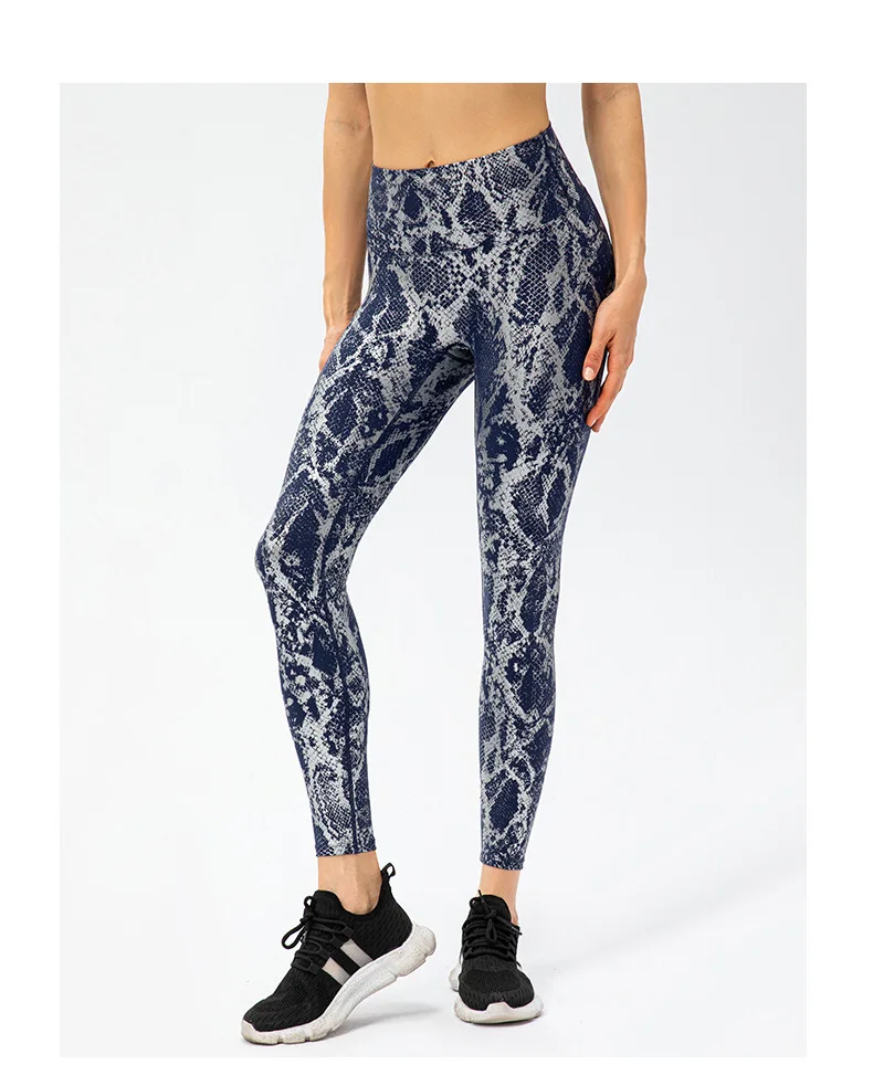 2025年 レディース レギンス プッシュアップ エラスティック 蛇柄プリント エクササイズ セクシー ジムパンツ ハイウエスト スポーツレギンス