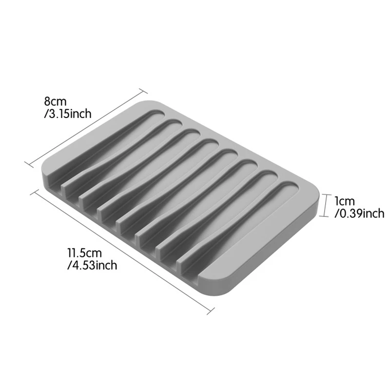 Bathroom Silicone Draining Soap Dish Drain Bath Drain Soap Rack Kitchen Countertop Sponge Rack Non-slip Drying Tray