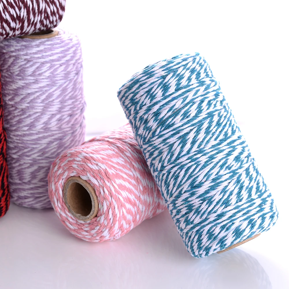 2mm 100m Hochwertiges Zweifarbiges Baumwollseil Multifunktionales DIY-Handwerksseil zum Nähen, für Heimdekoration und Kleidung – Detail 1