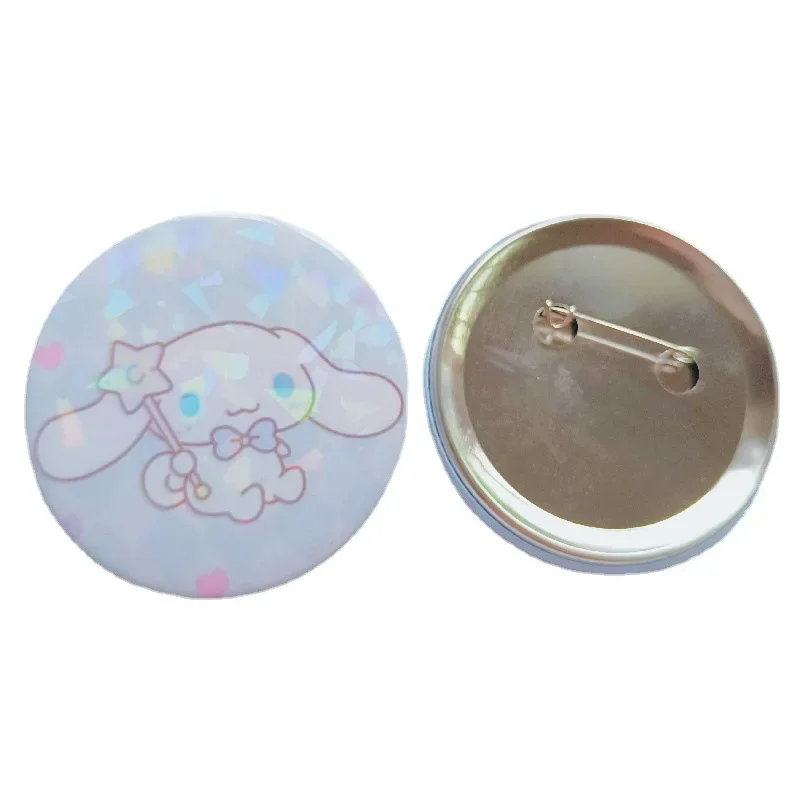 Sanrio  Mymelody Cinnamoroll Cartoon Metal Badge Tinplate Material My Melody Cute Girls Kawaii Brooch Kids Toys Birthday Gifts