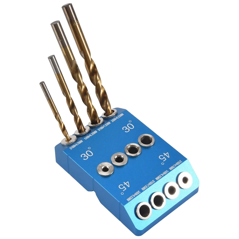 ABBY-30 Maschera guida per trapano angolata da 45 90 gradi, maschera per trapano in metallo per foratura multi-angolo, per kit di viti per ringhiera per cavi