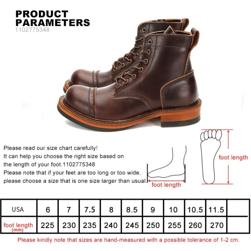 Botas de moto Vintage para hombre, botines antideslizantes de cuero de vaca, botas de desierto, zapatos informales Retro para motocicleta