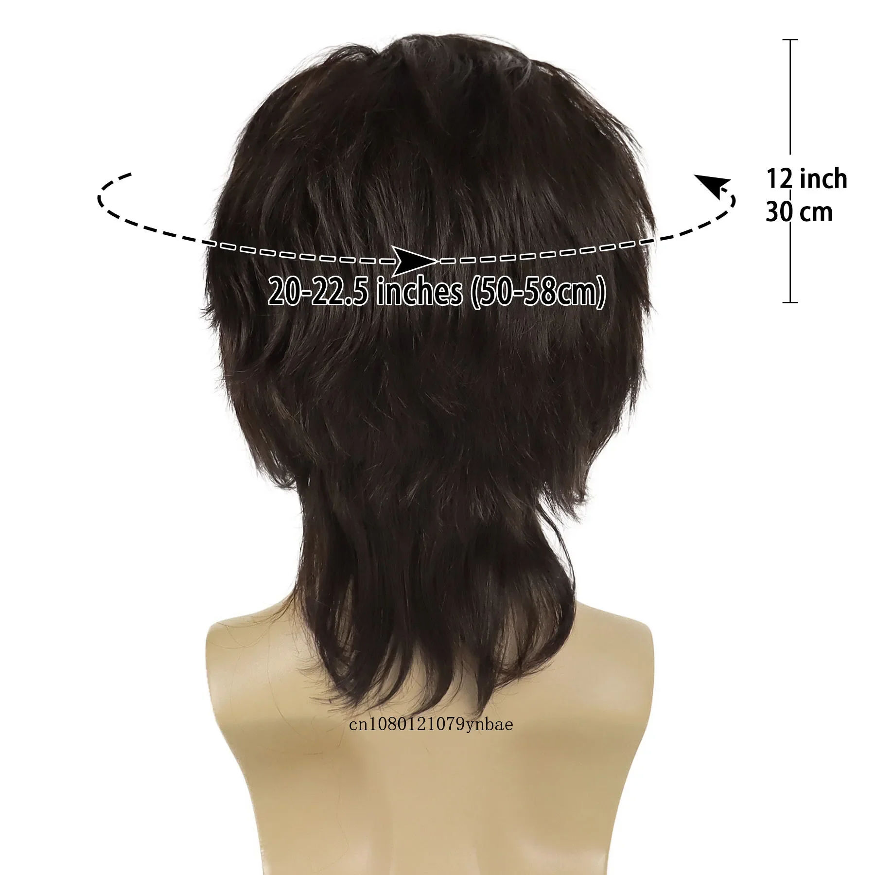 Short Pixie Cut Hairstyle Synthetic Wig with Bangs for Men Male Dark Brown Straight Wigs Daily Cosplay Halloween Heat Resistant