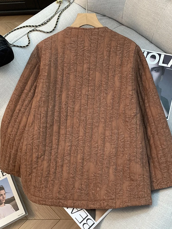 معطف نسائي من القطن بتصميم كلاسيكي مستدير Ne كبير الحجم من Jaet بتصميم كوري Sle للتنقل معطف طويل Sve