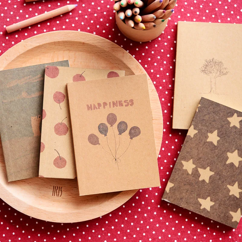 

Retro Kraft Paper Blank Paper Notebook Dreamtime Vellum Memopad Stationery Exquisite Portable Pocket Notepad School Office Pads